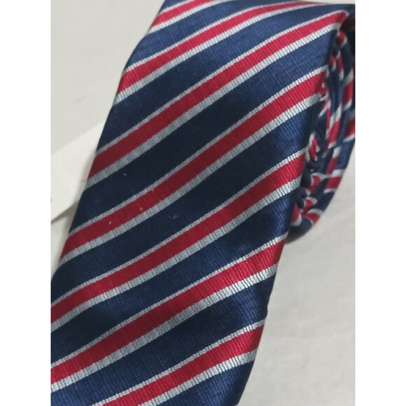 NWT Banana Republic Nautical Blue Wine Gray Diagonal Striped Tie 2 And 1/4 In... - Picture 7 of 9